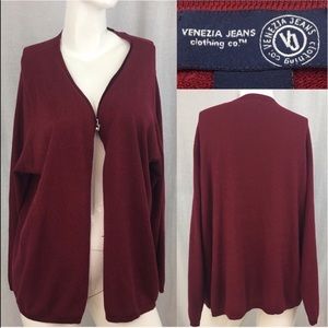 Size 22/24 Venezia Red Long Sleeve Hook Cardigan